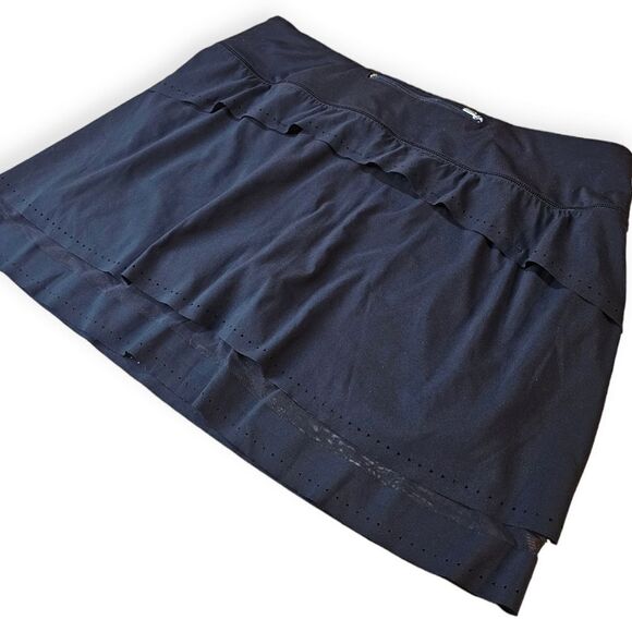 Athleta Black Perforated Tennis Skirt Large - Picture 6 of 7